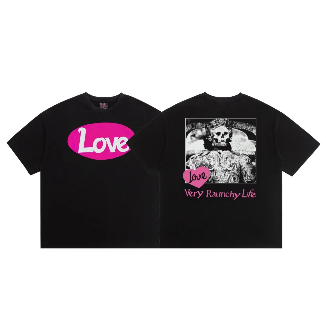 Saint Michael Vintage LOVE washed and distressed printed Vintage loose short-sleeved short-sleeved T-shirt. Digital white ink direct printing. The fabric is breathable and the pattern is three-dimensional and clear. Fabric: Double yarn 240 grams Style number: S862 Size: S-M-L-XL Color: Washed black Price: P118